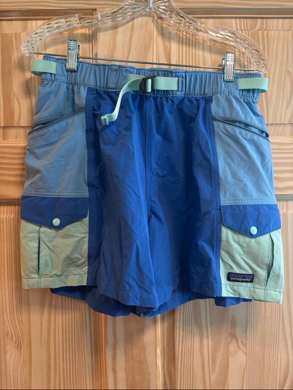 Patagonia Blue Mint Colorblock Outdoor Shorts